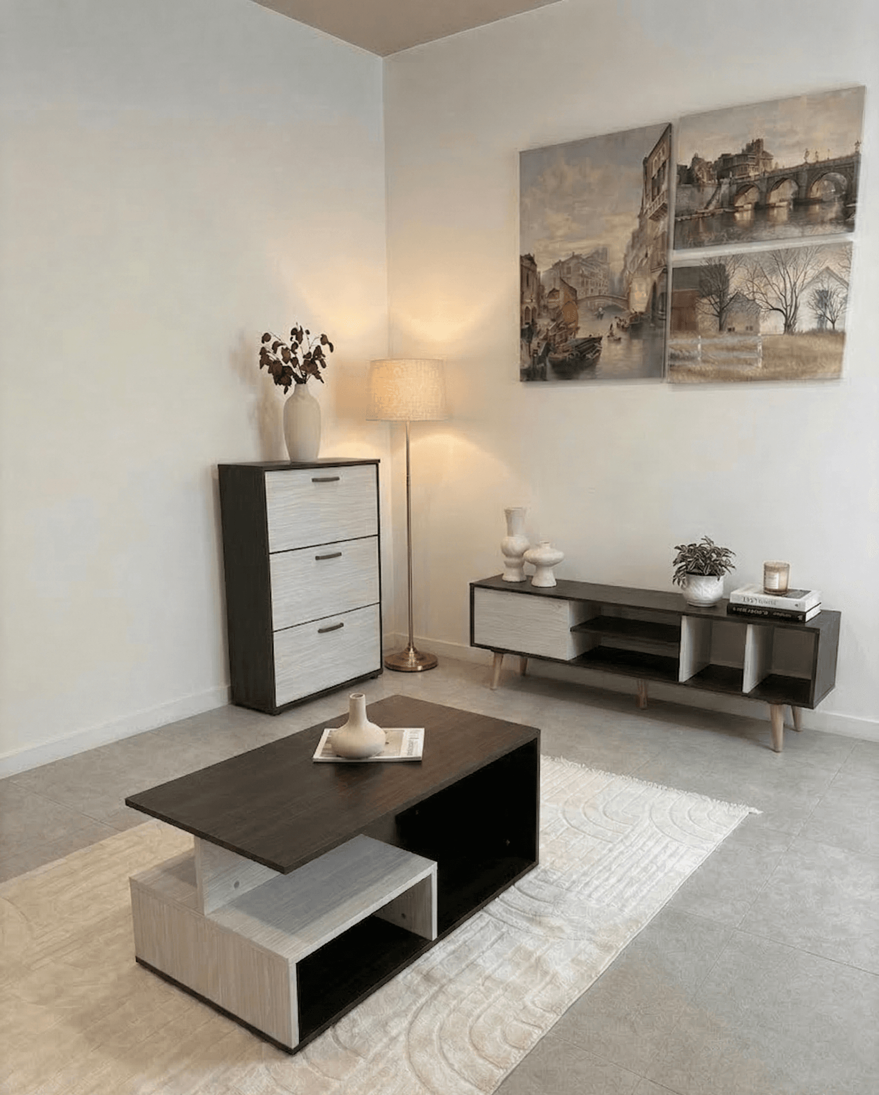 Modern Trio Bundle Living Room Full Set angle